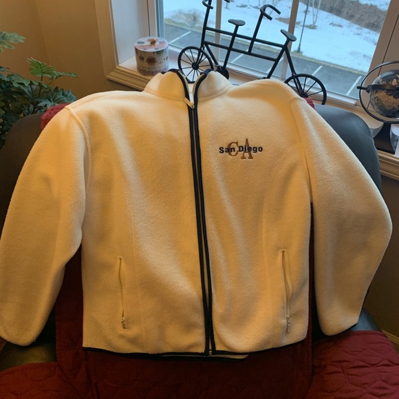 Jackets & Blazers - White San Diego California Fleece Jacket